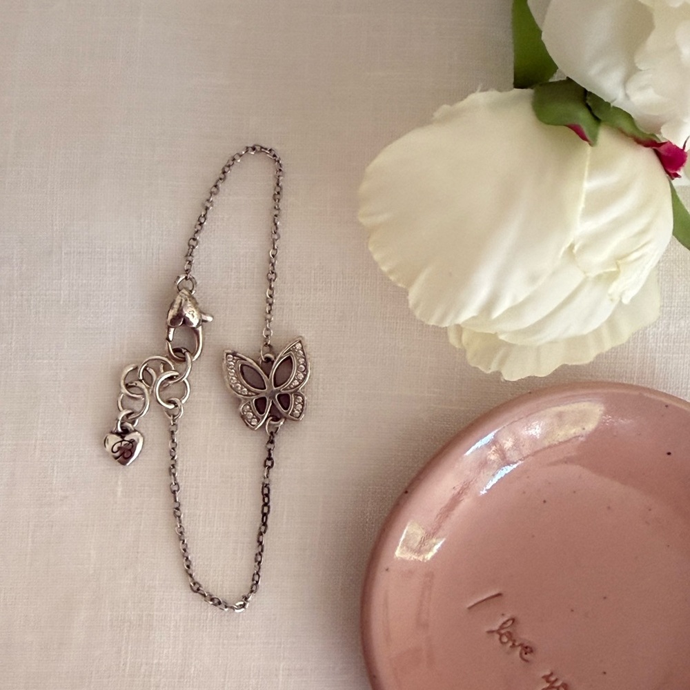 Brighton Silver Butterfly Charm Bracelet